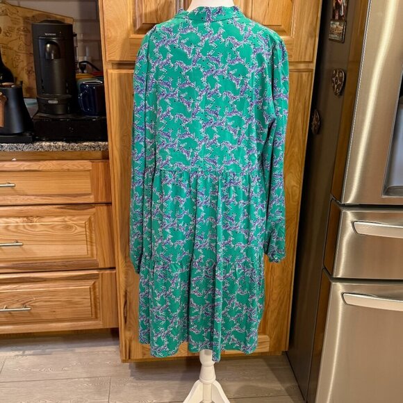 Lilly Pulitzer Winona Stretch Dress XL Everglades Green Heebee Zeebes NWT - Picture 3 of 11